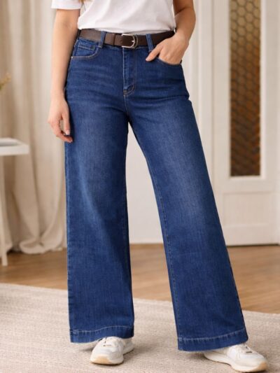 Ženske farmerke sa visokim strukom – široke nogavice 1004