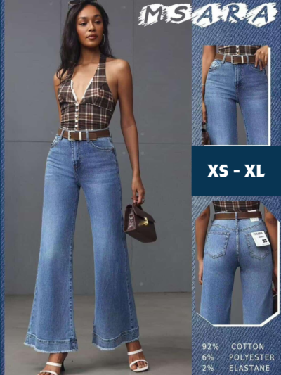 Zenske farmerice visokok struka-siroke nogavice 1002